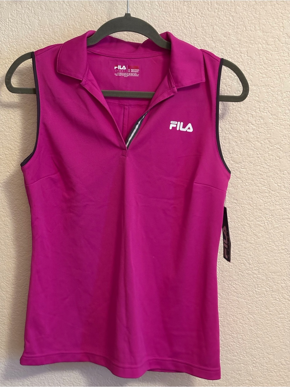 Fila Sport Golf Sleeveless Polo Tank Top in Bright Magenta